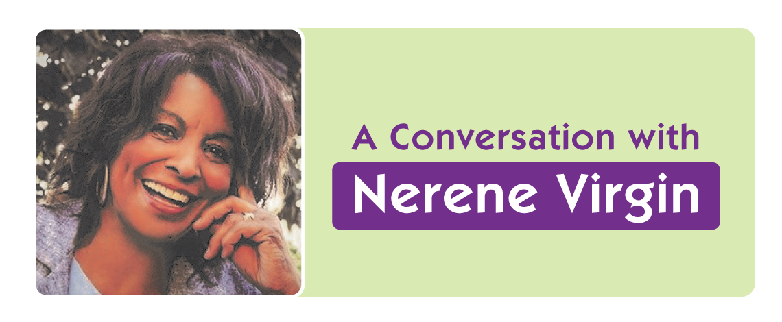 Headshot of Nerene Virgin with text displaying "Conversation with Nerene Virgin