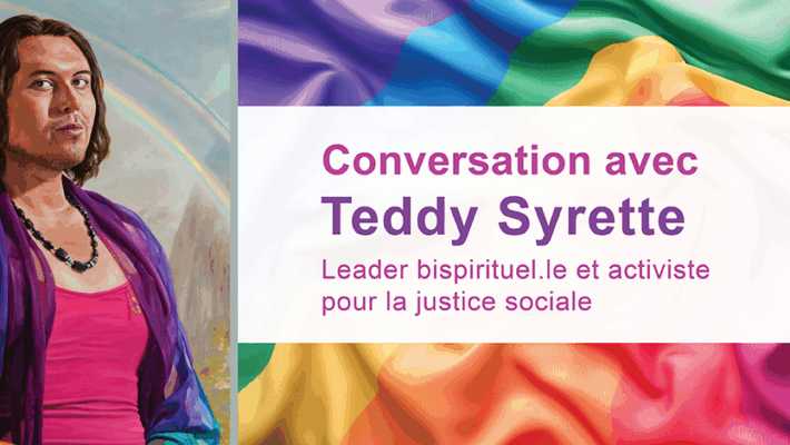 Portrait de O-zha-wa A-nung Kwe/Yellow Star Woman (Teddy Syrette). Conversation avec Teddy Syrette. Leader bispirituel.le et activiste pour la justice sociale