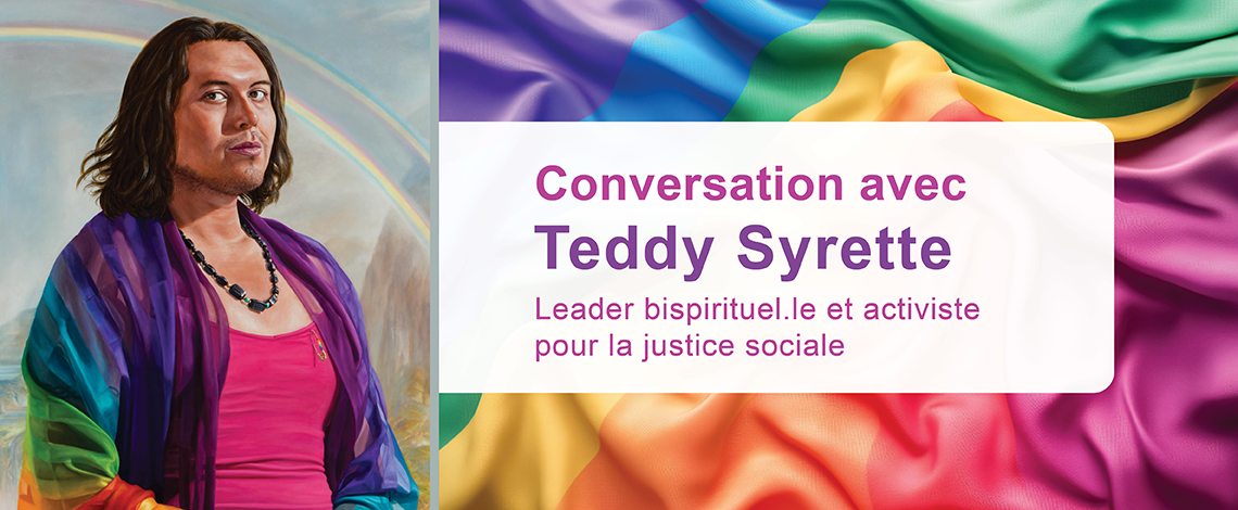 Portrait de O-zha-wa A-nung Kwe/Yellow Star Woman (Teddy Syrette). Conversation avec Teddy Syrette. Leader bispirituel.le et activiste pour la justice sociale